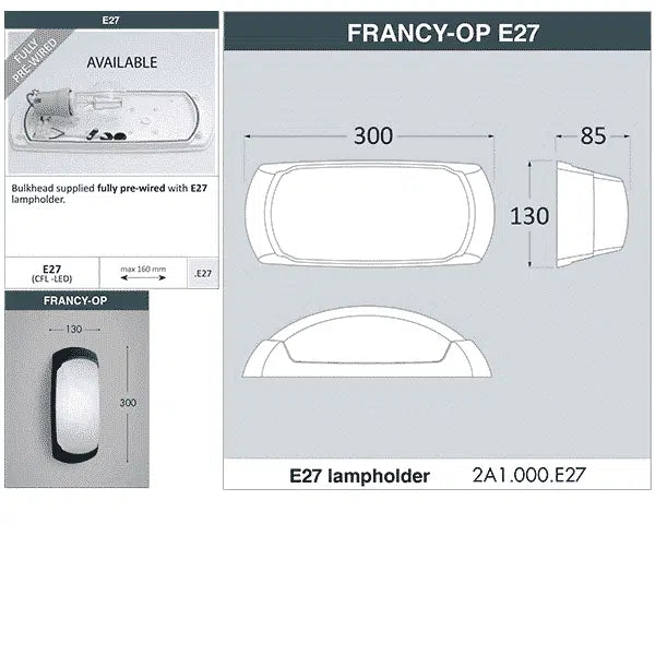 Fumagalli Francy-OP Bulkhead Dimenions