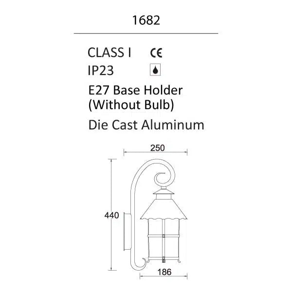 VILA Outdoor Wall Light-1682 Diensions