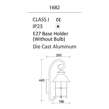 VILA Outdoor Wall Light-1682 Diensions