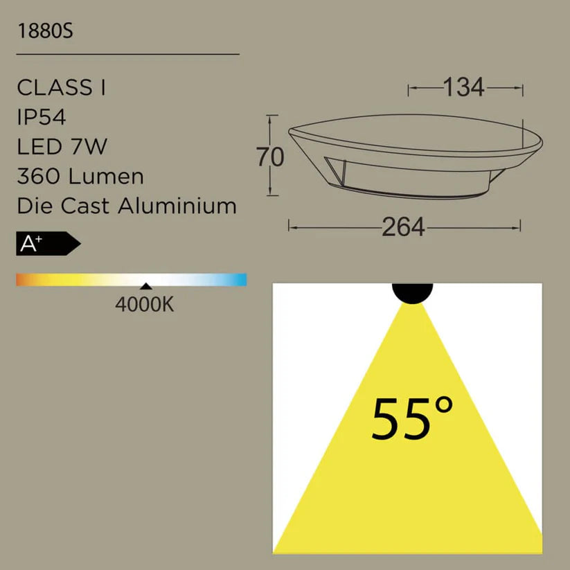 Outdoor Wall Light-1880S Dimensions