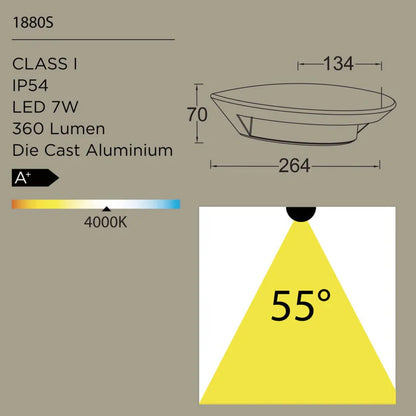 Outdoor Wall Light-1880S Dimensions