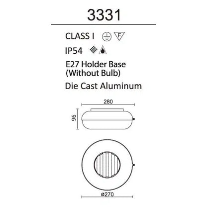 ORIGO Wall Light-3331 Si Dimension