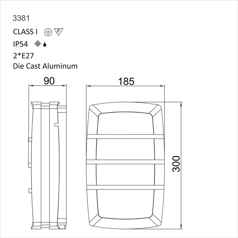 Lutec - Outdoor 3381 Dimensions