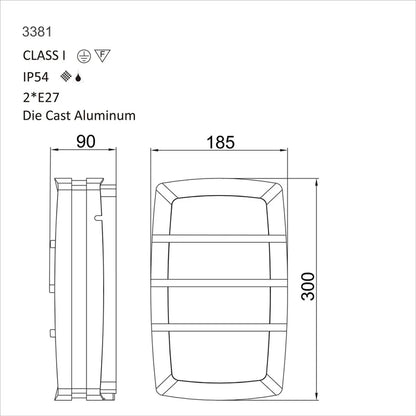 Lutec - Outdoor 3381 Dimensions