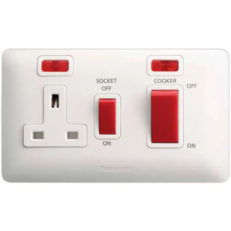 Cooker Control Unit 45A DP Sw + 13A DP Switched Socket with indicator.