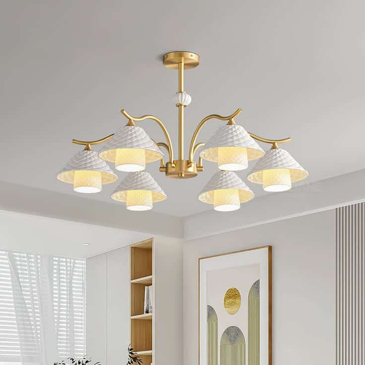 Modern Ceramic Shade Chandelier-6329/6