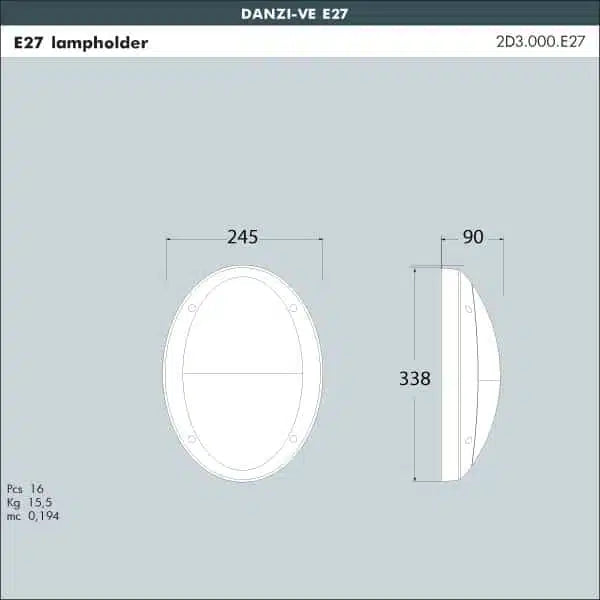 Fumagalli Danzi VE Wall Light Dimensions