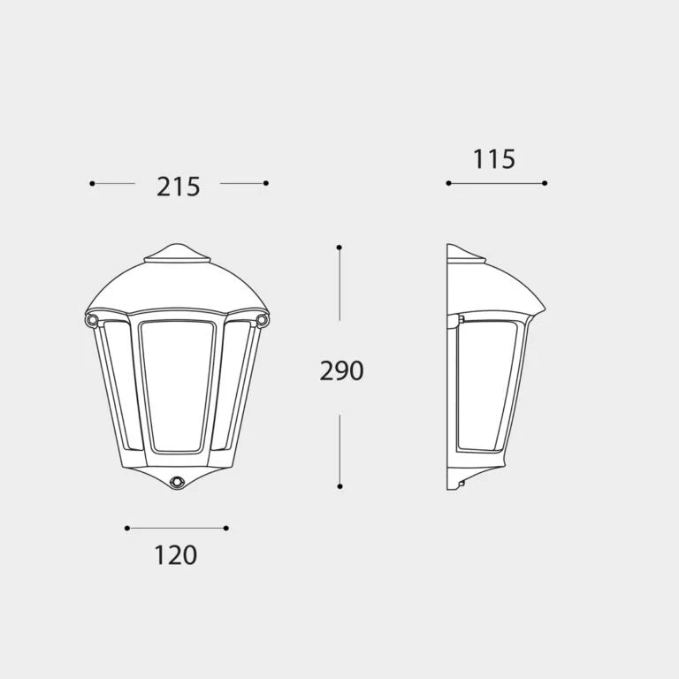 Style Half Outdoor Wall Light Dimension