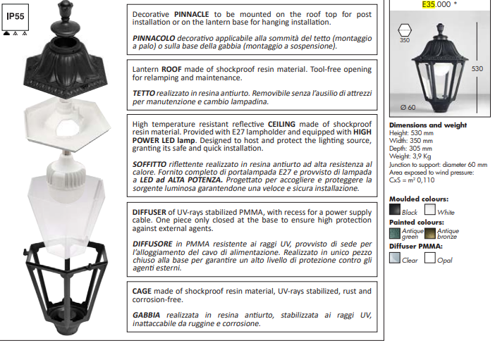 Fumagalli Noemi Lantern Material Details  