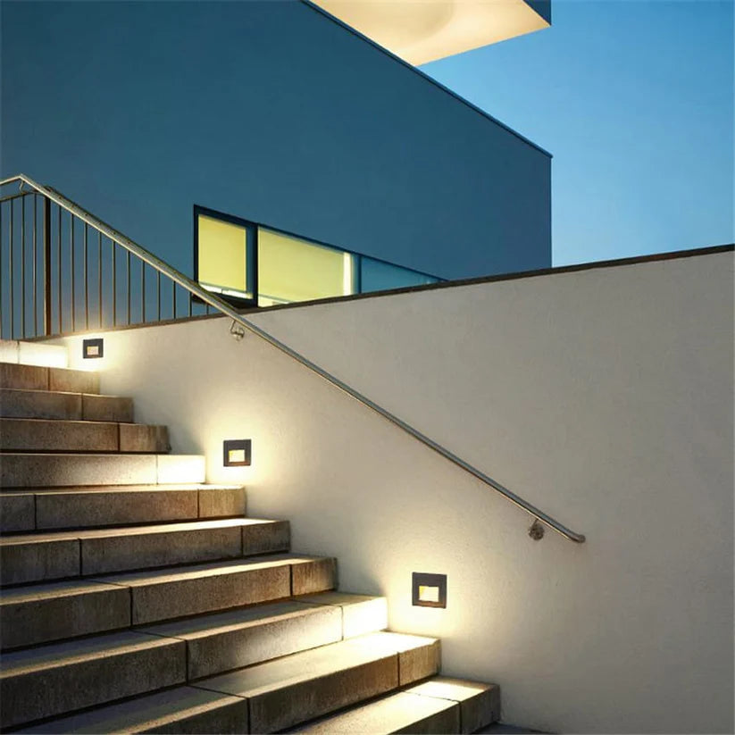 Square Recessed LED Step Stairs